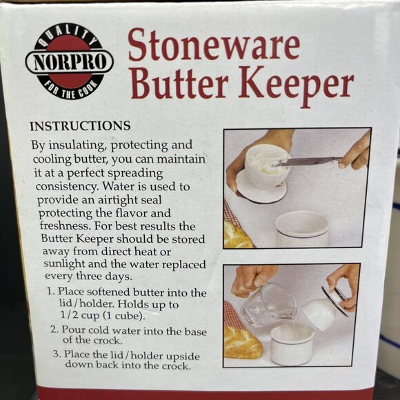 Stoneware Butter Keeper Norpo Stays Fresh Up To 30 Days Without Refrigeration CN - Picture 4 of 6